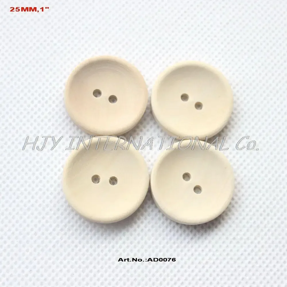 

100pcs25mm Unfinished Personalized button plain wooden button with your own message or shop name - AD0076