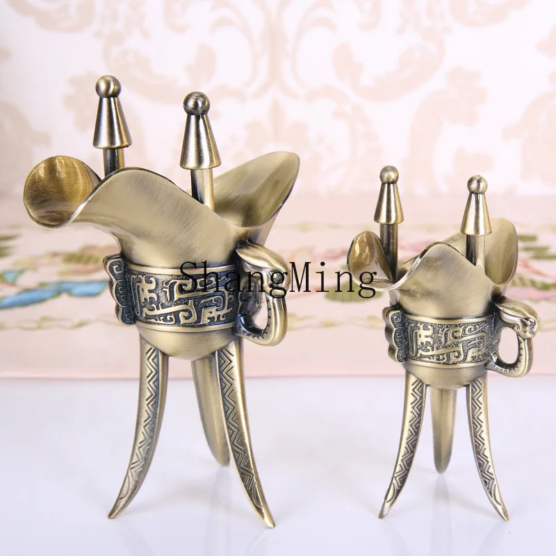 

Винтажные бронзовые бокалы для вина CL, бокалы для белого вина, старинные треугольные чаши, большие реквизитные предметы для театральных постановок