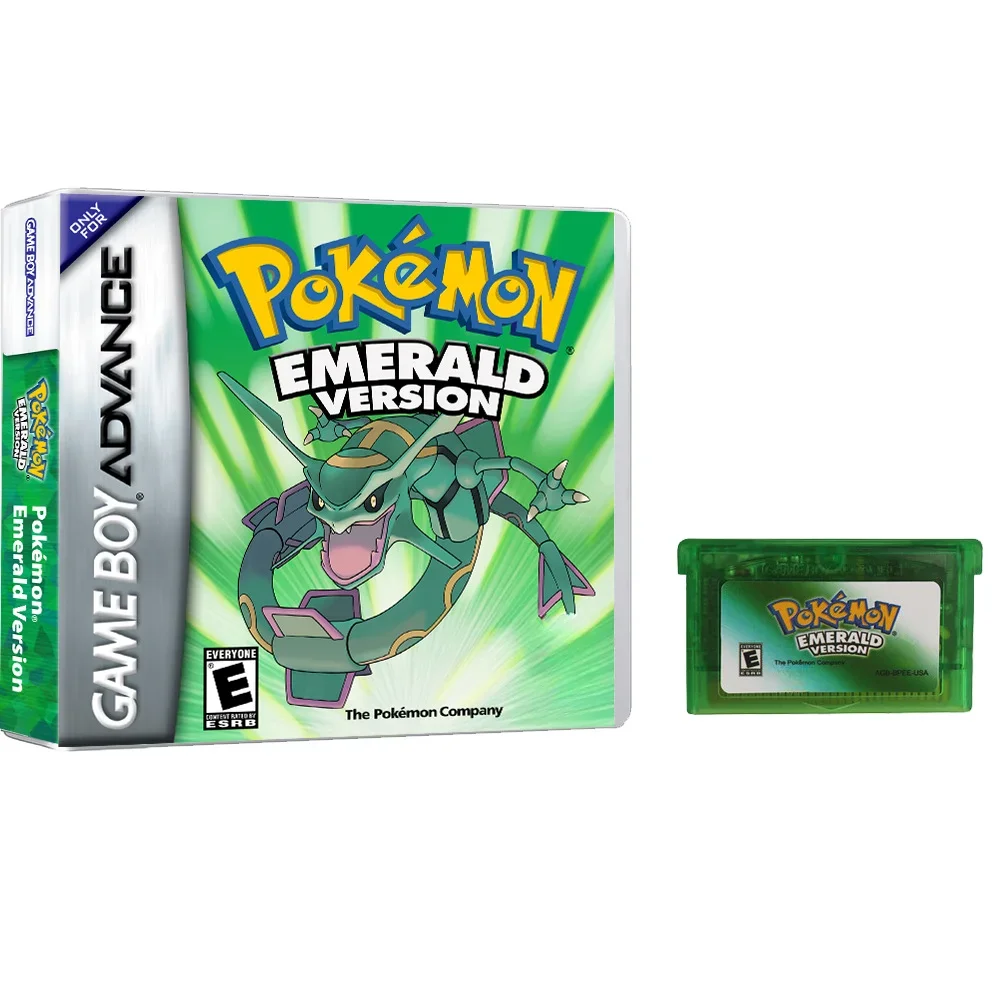 GBA Game Card Pokémon Leaf Green, Fire Red, Ruby, Sapphire HD Color Box, United States Version of The English Game