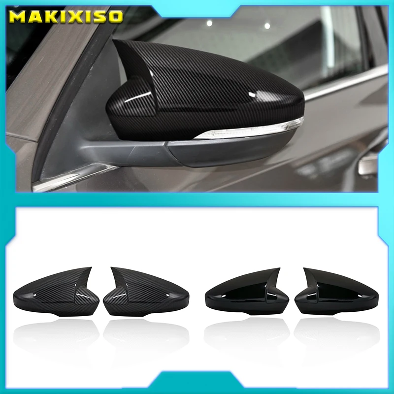 Side Wing Mirror Caps Cover Sticking For Skoda Octavia Mk3 A7 5E 2014 - 2019 For VW T-ROC 2017-2019