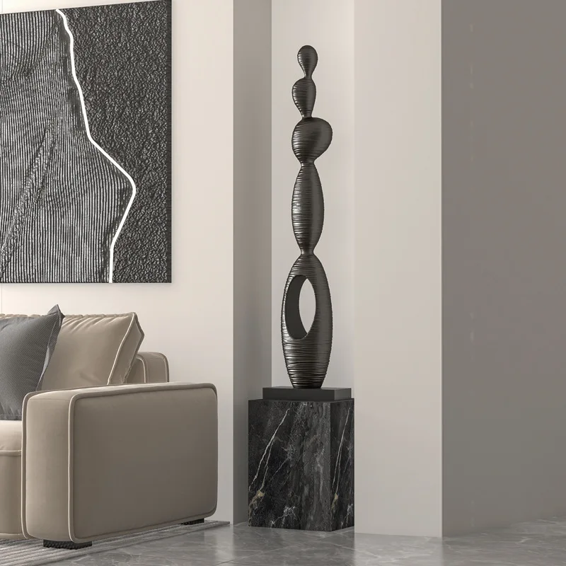 Wabi Sabi Creative Stone Abstract Sculpture Artwork, Model Room Clubhouse Corridor Entrance Decoration
