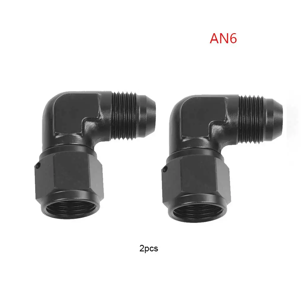 Auto Oil Cooler Hose Adapter, 90 graus macho para fêmea encaixe, 2 pcs