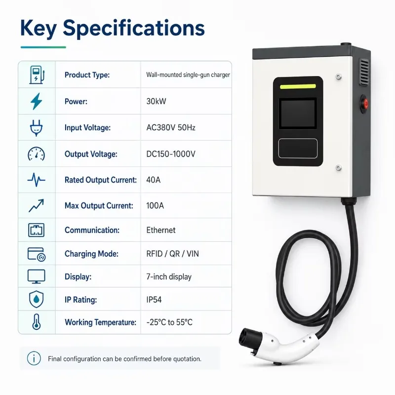 Stasiun Pengisian Daya Kendara - Dc Fast Charger 30Kw Wallbox Commercial ulasan dan harga