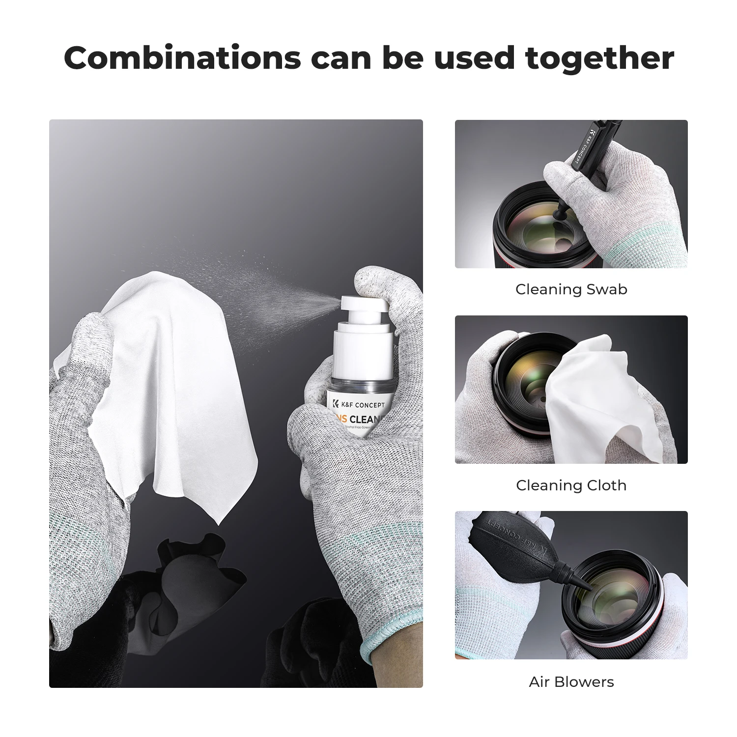 K&F Concept 15 мл профессиональная чистящая жидкость для цифровой зеркальной камеры для объектива, ноутбука, сотового телефона, очков, часов, CCD/CMOS, чистящая жидкость