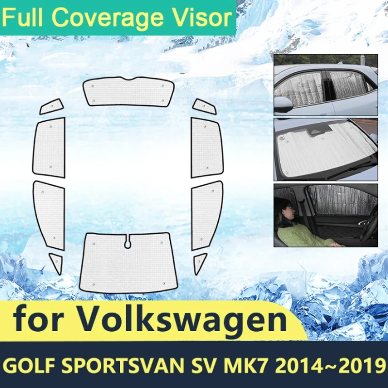 

Full Covers Sunshades For Volkswagen VW Golf Sportsvan SV 2014 2015 2016 2017 2018 2019 Mk7 Car Windshields Accessories Visor