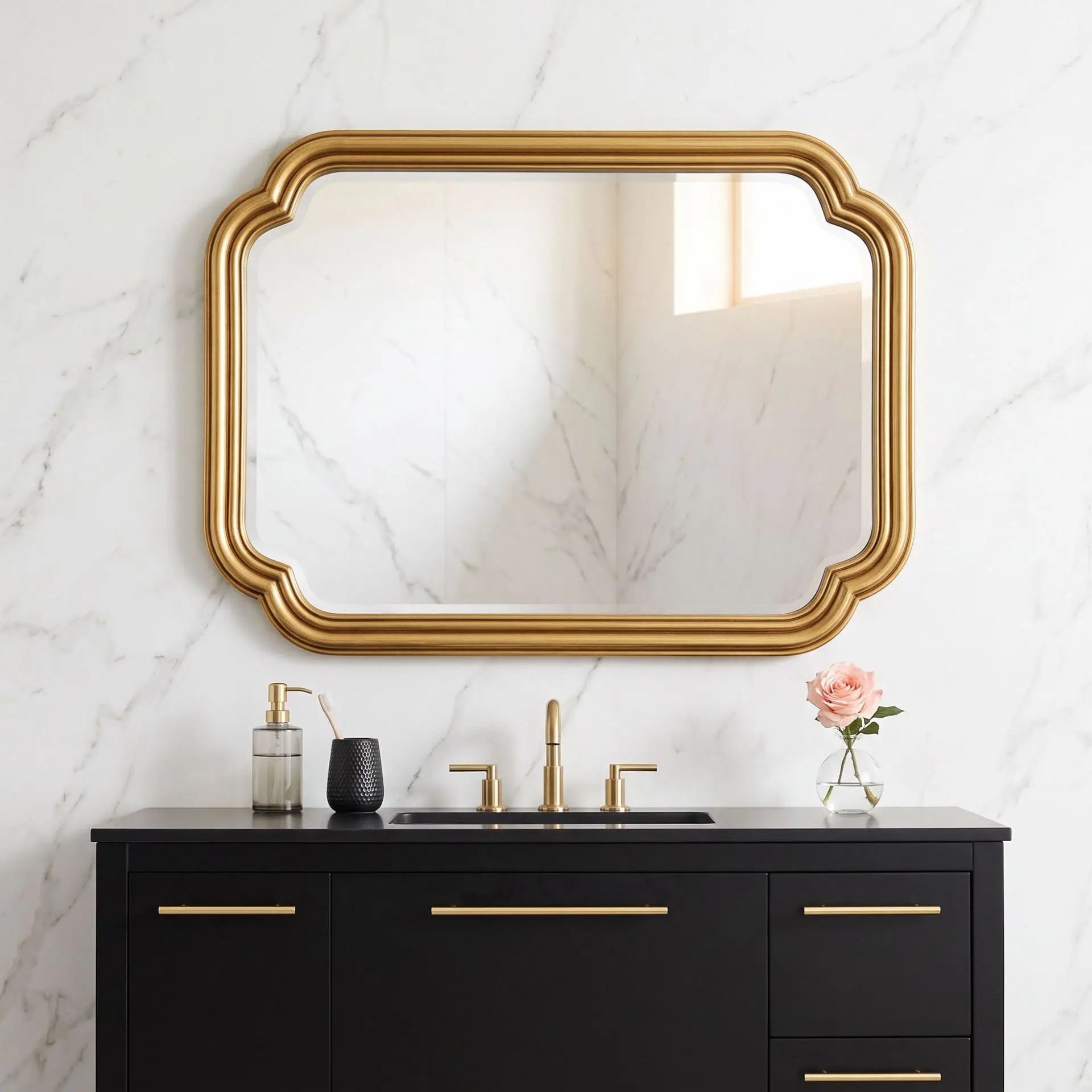 DSA simple double basin bathroom mirror hotel wall mounted bathroom mirror decorative dresser makeup toilet wall mounted mirror