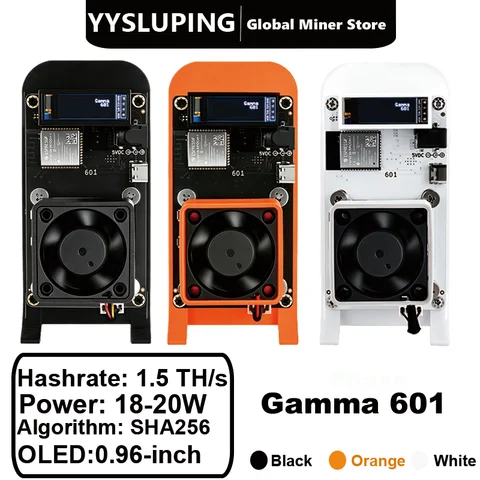 Gamma 601 Bitcoin Miner 1-1.5 TH/s BM1370 Chip SHA-256 Crypto Mining Machine with WiFi & Detachable Stand Factory Supply