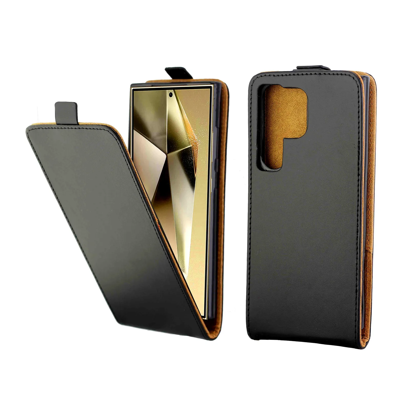 Business Style Vertical Flip TPU Base Leather Case for Galaxy S24 Ultra S23 S22 S21 S20 FE S10E S9 Plus Flip Case with Card Slot 