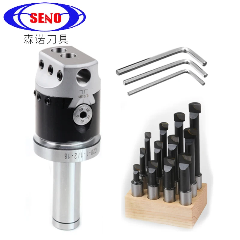 SENO Boring Cutter Shank Set Tungsten Carbide Bar Boring Head MT R8 BT NT Boring Bar Milling Holder for Milling Machine Tools