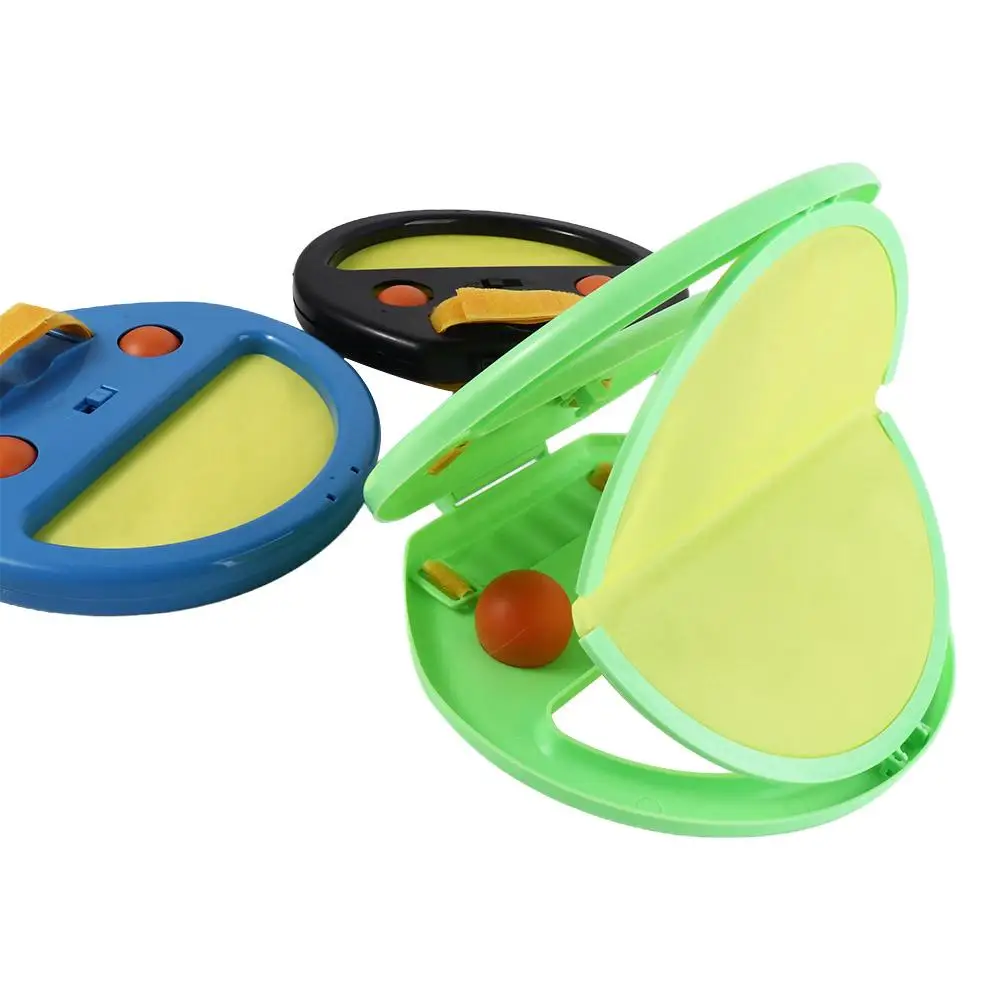 เกมโยนและจับลูกบอลพลาสติกแบบพกพา ทนทาน สร้างปฏิสัมพันธ์ระหว่างพ่อแม่ลูก น้ำหนักเบา พร้อมด้ามจับ ของเล่นชายหาด