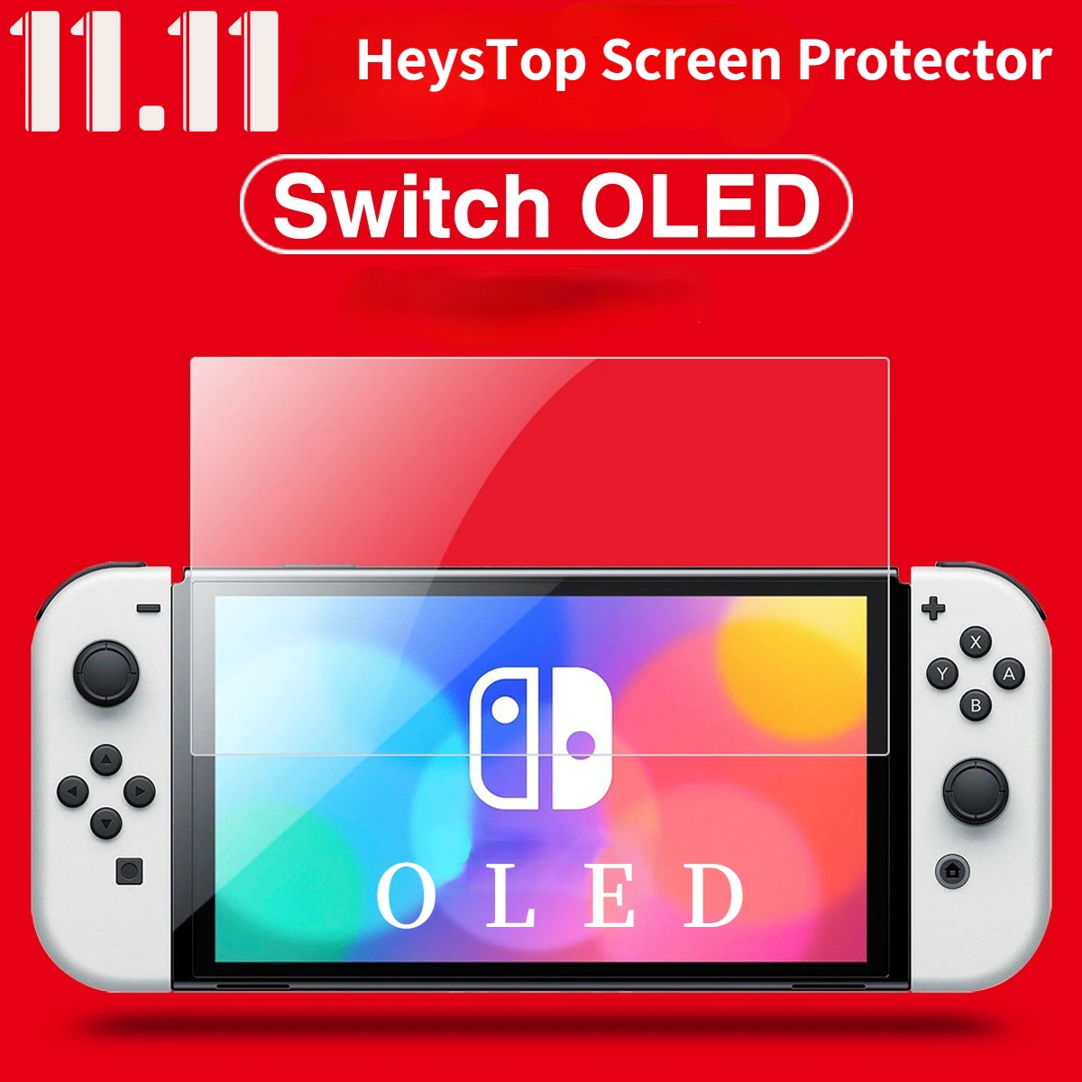 Heystop vidro temperado 9h hd filme protetor de tela para nintendo interruptor oled protetor de tela para interruptor oled acessórios do jogo