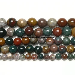 Natural Stone Ocean Indian Agate Round Loose Beads 4 6 8 10 12MM Pick Size For Jewelry Making