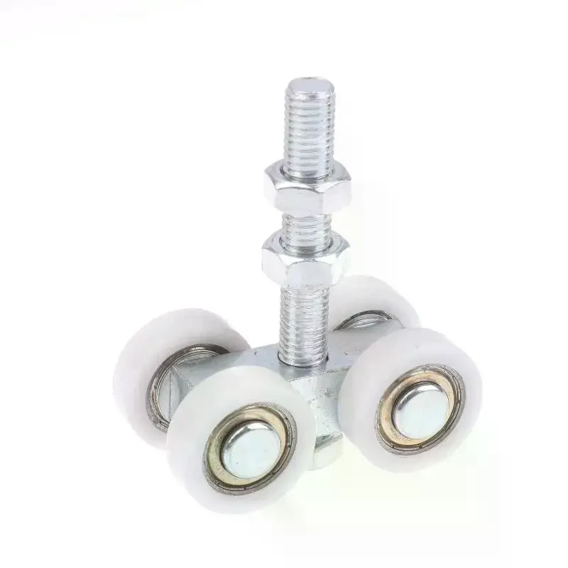 1Pcs Sliding Door Square Mouth Silent Hang Rail Bearing Wheel Iron Pulley M12*90 Industrial Steel Tile Roller Wheel