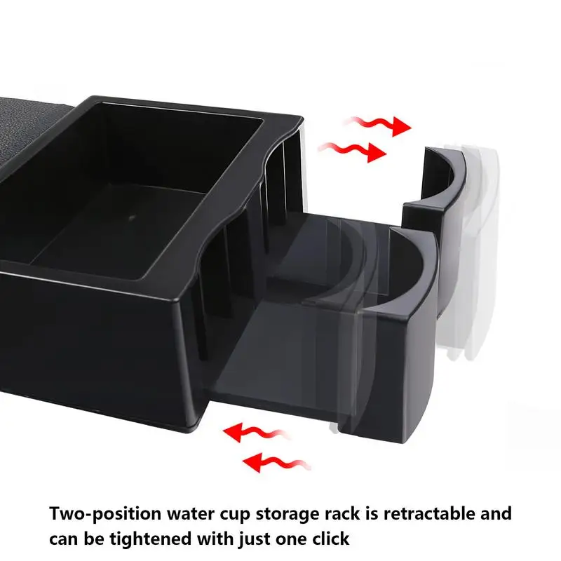 Car Armrest Storage Box Auto Center Console Armrest 3-in-1 Cushion Waterproof Car Interior Supplies with Retractable Cup Holders