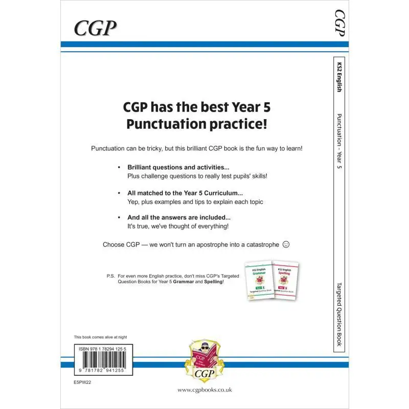 Buku Soal Bertujuan Mengenai Tanda Baca Bahasa Inggris KS2 Tahun 5 Baru Dengan Jawaban CGP Books Coordination Group Publications 9781782941255