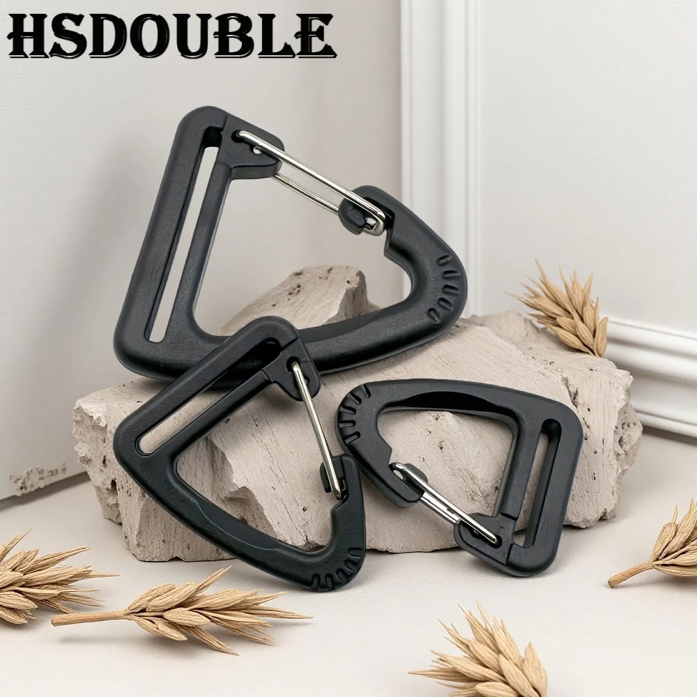 

10-100 Pcs HSDOUBLE Plastic Spring Quickdraws Clip Hooks Keychain Belt Buckles Triangle Carabiner for Backpack DIY Accessories