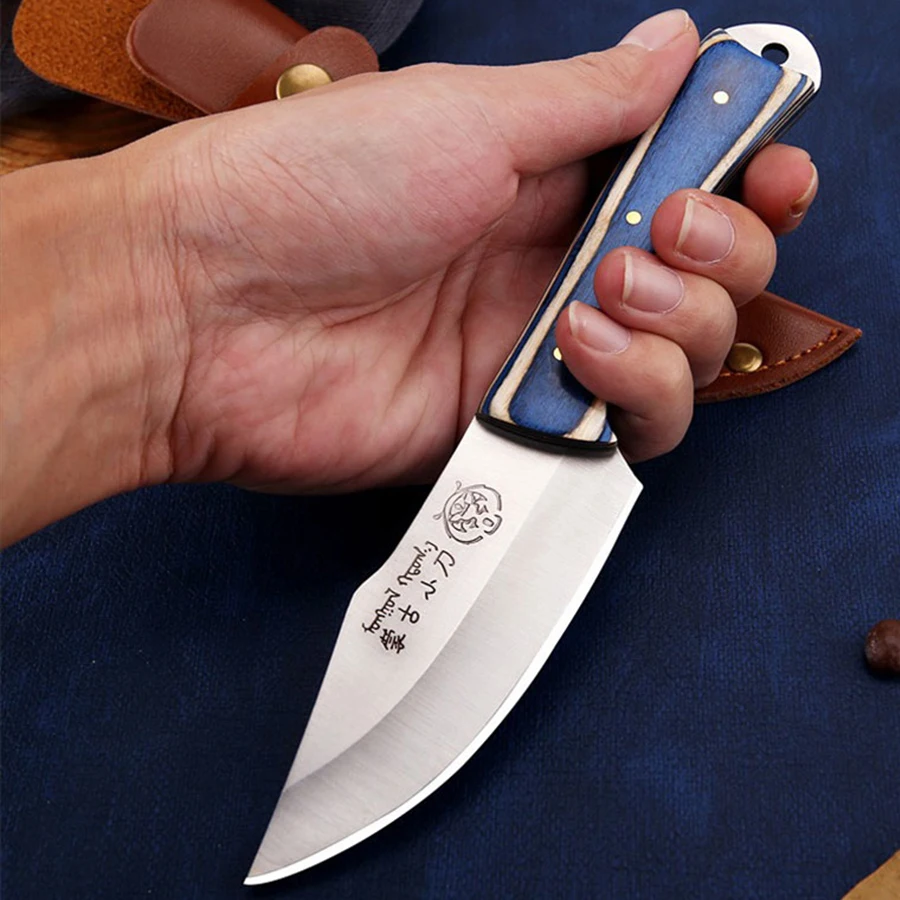 Mongolian Pocket Knife Multi-Purpose Knife Handle Meat Barbecue Outdoor Knife Meat Eating Knife Fruit Knife Small Vegetable Knif