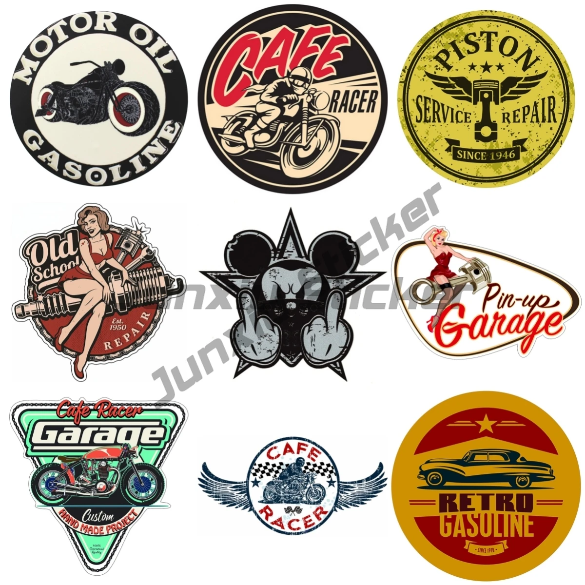 

Retro Vintage Old School Car Sticker Pin Up Vinyl Decals for Motorcycle Off-road Laptop Trunk Guitar Decoration