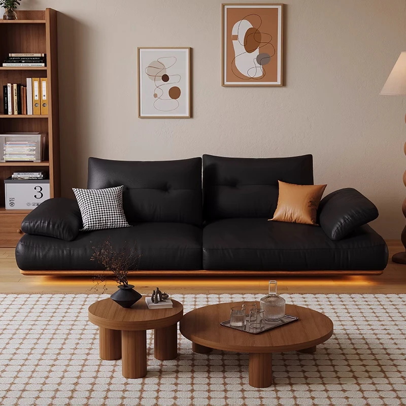 

Black Leather Sofa Modern Simple Romantic Adult Creative Love Seat Designer Leisure Unusual Muebles Lounge Suite Furniture
