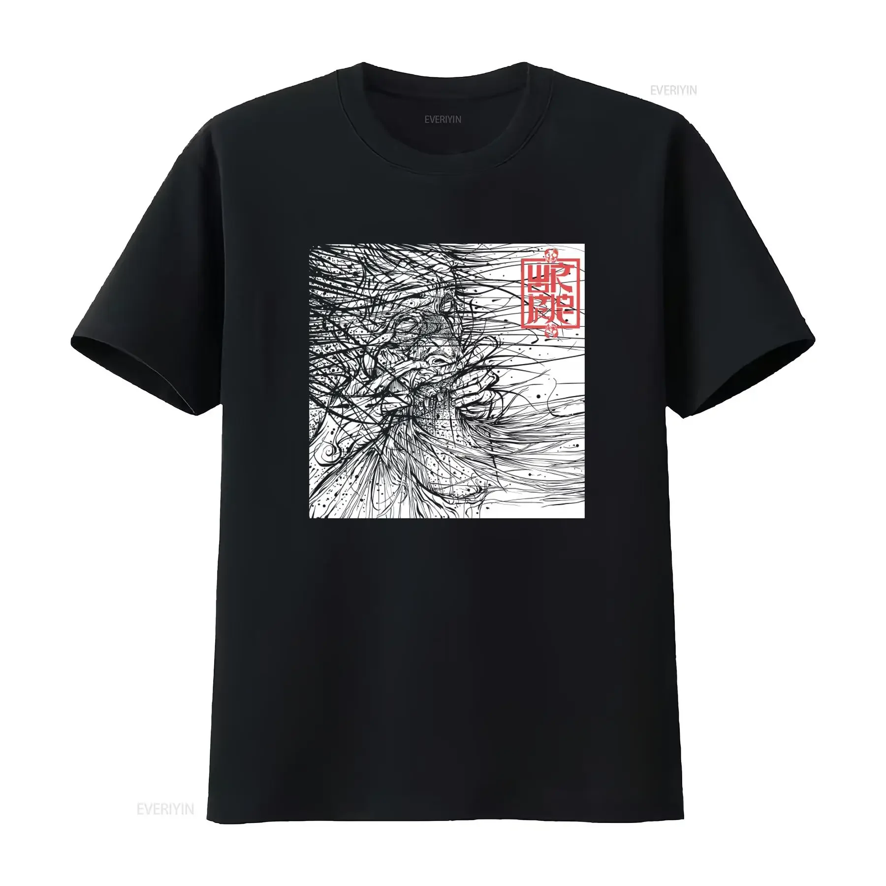 Men's Wormrot Voices T shirt Large Black Unique Hand Drawn Art Design vintage Washed Slightly designer clothes Casual Soft