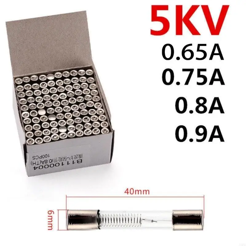 J6PE 10Pcs 6x40mm 5KV 0.65A 0.75A 0.8A 0.9A Glass Tubes Part
