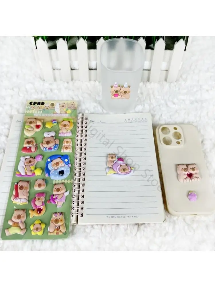 96BA 3D Sticker Cartoon Sticker Tiny Handcraft Sticker Reusing Tiny Patches for Water Bottle, Notebook, Scrapbooking