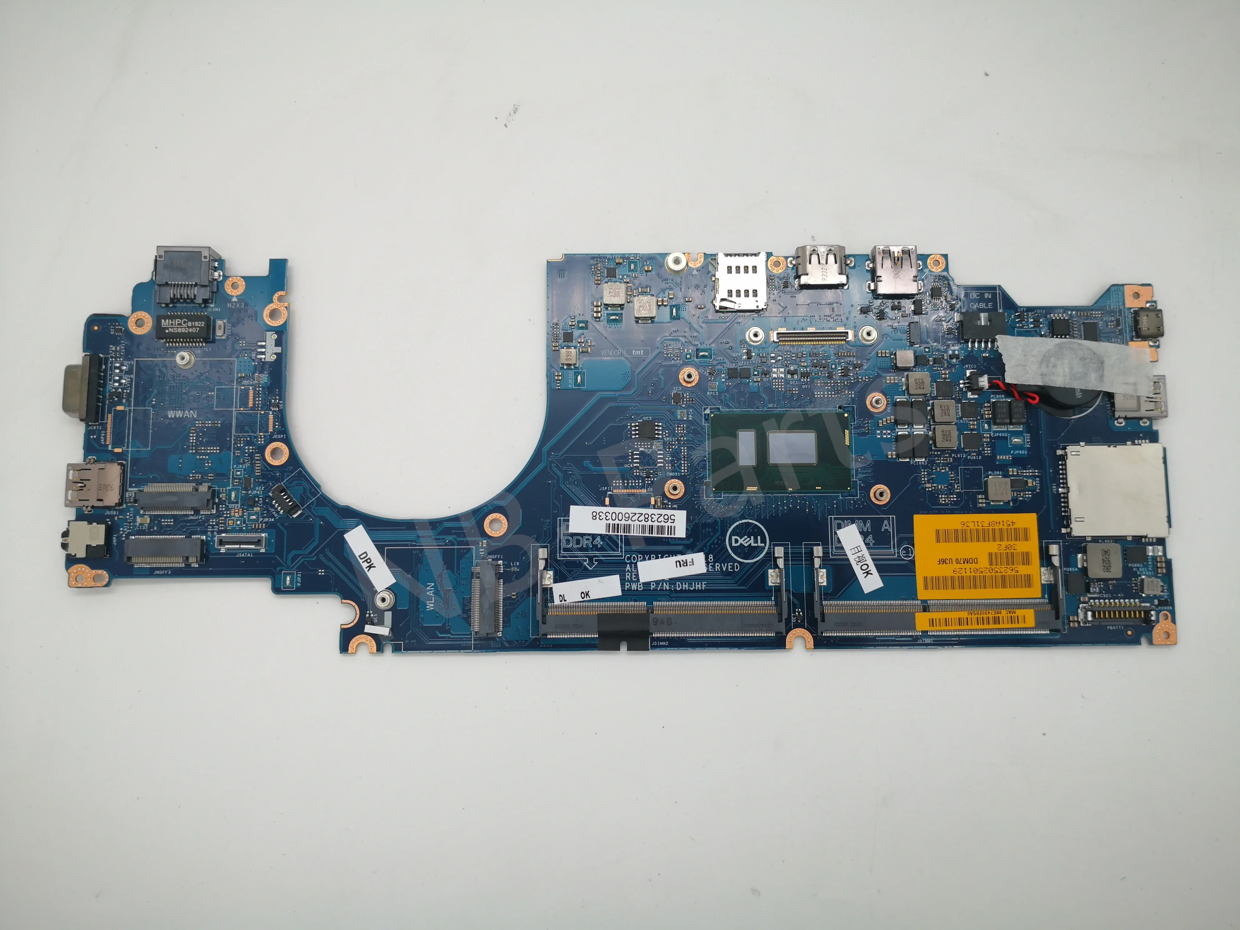 Second-hand 95 new 0C08DH for Dell Latitude 5490 Computer motherboard VI5-8350U LA-F401P