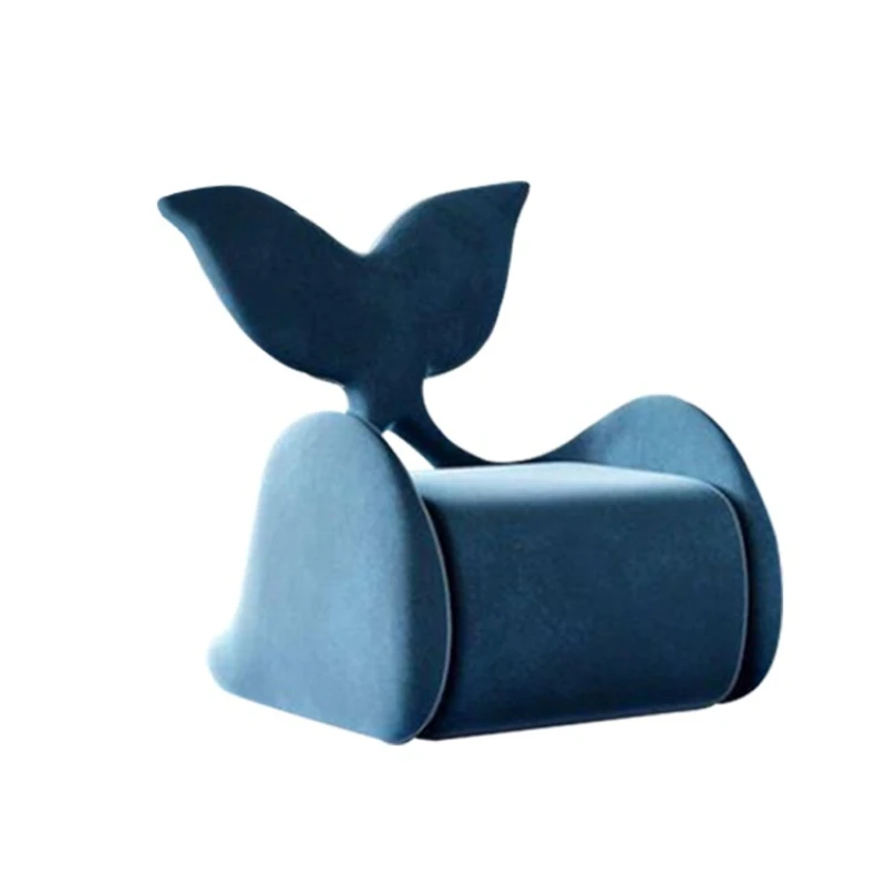 

Modern minimalist and creative single fabric sofa chair playful whale small apartment living room bedroom leisure chair