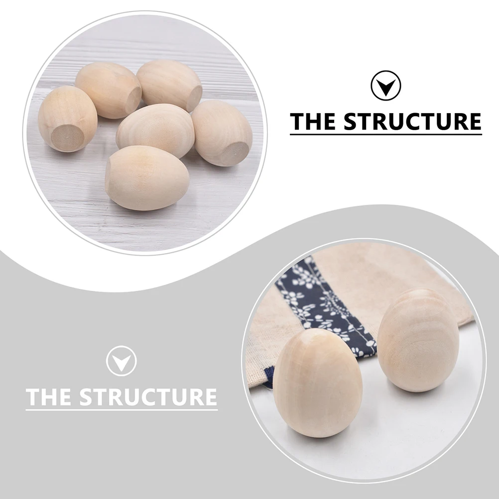 

12Pcs Lifelike Wooden Eggs Kids DIY Crafts Natural Wood Egg Toys for Decoration
