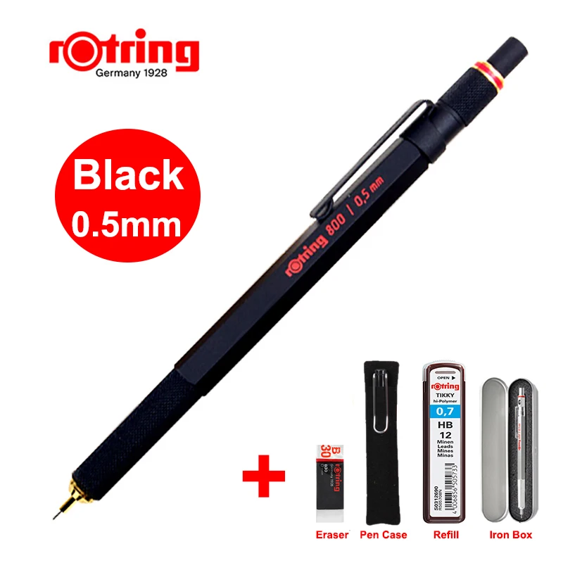 Germany ROtring 800 Mechanical Pencil Retractable Black Silver