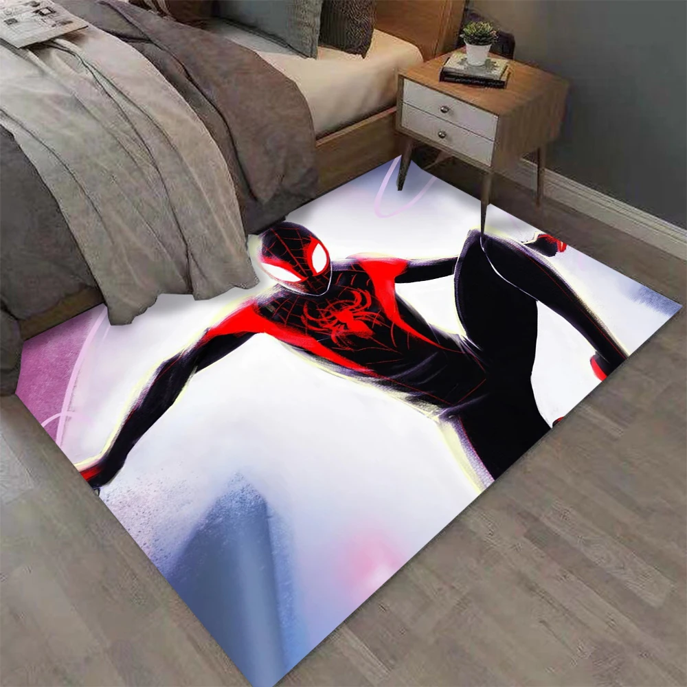 Alfombra con estampado de superhéroes de Spider-Man MINISO, alfombra antideslizante de Spiderman para niños, sala de juegos, dormitorio, decoración para sala de estar, felpudo, regalos