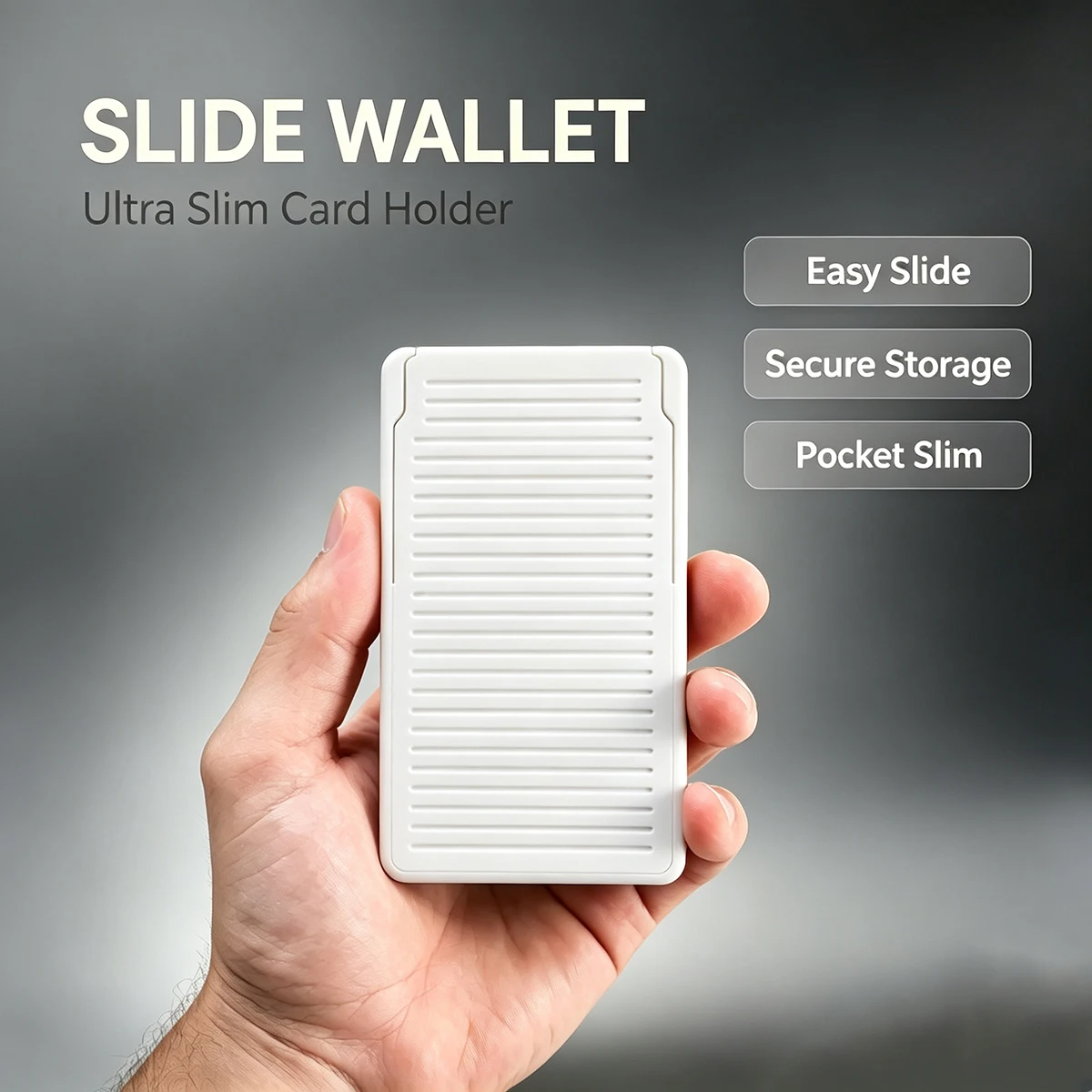 Slide Wallet, Ultra Slim Pocket Card Holder, Smooth Slide-out Compact Card Storage Case for Daily Carry