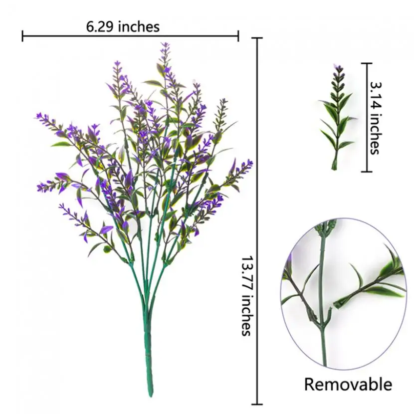 Artificial Flowers Plastic Lavender Grass Wedding Home Garden Vase for Decoration Diy Photography Props Indoor Bonsai Fake Plant