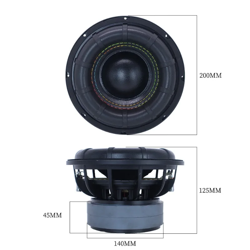 8 Inch Dual Magnet Voice Coil Car Subwoofer High Power Bass Speaker