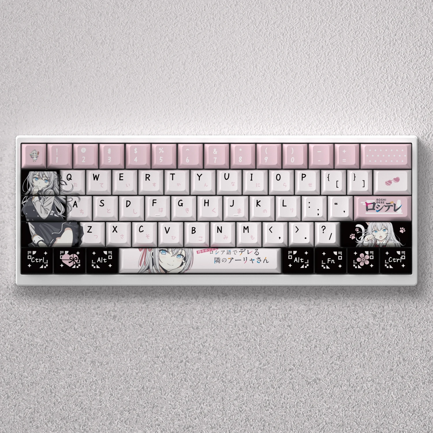 

Arya Anime Keycaps for Mechanical Keyboard PBT Dye Sublimation Cherry Height Side Print Backlight Japanese Anne Pro 2 GK61 Game