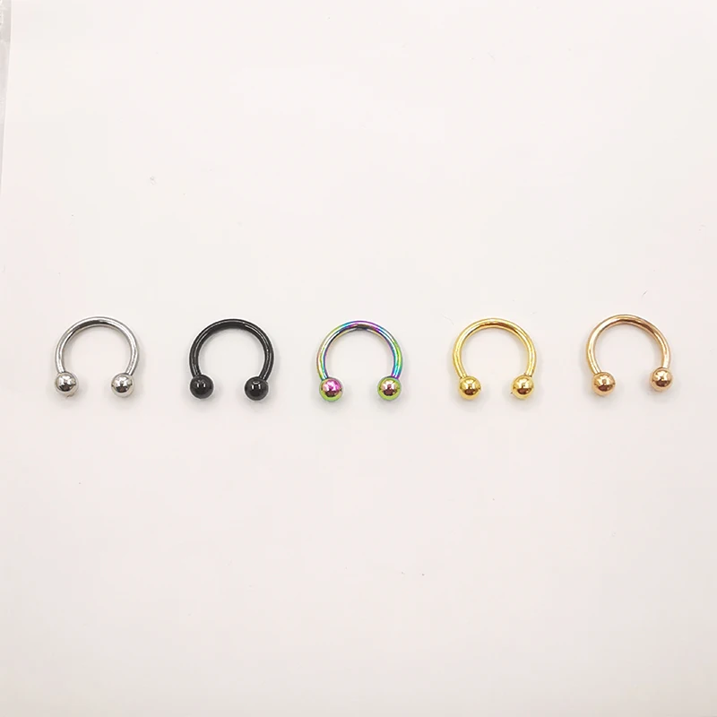 20 Pcs/Lot 16G Stainless steel Circular Barbells Horseshoe Lip Ring Eyebrow Nose Studs For Woman Man Body Piercing Jewelry