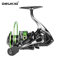 2024 All-Metal Black Green Fishing Reel 5.2:1 Freshwater Seawater Dual Use Max Drag 12Kg Spinning Reel Carp Fishing Tackle