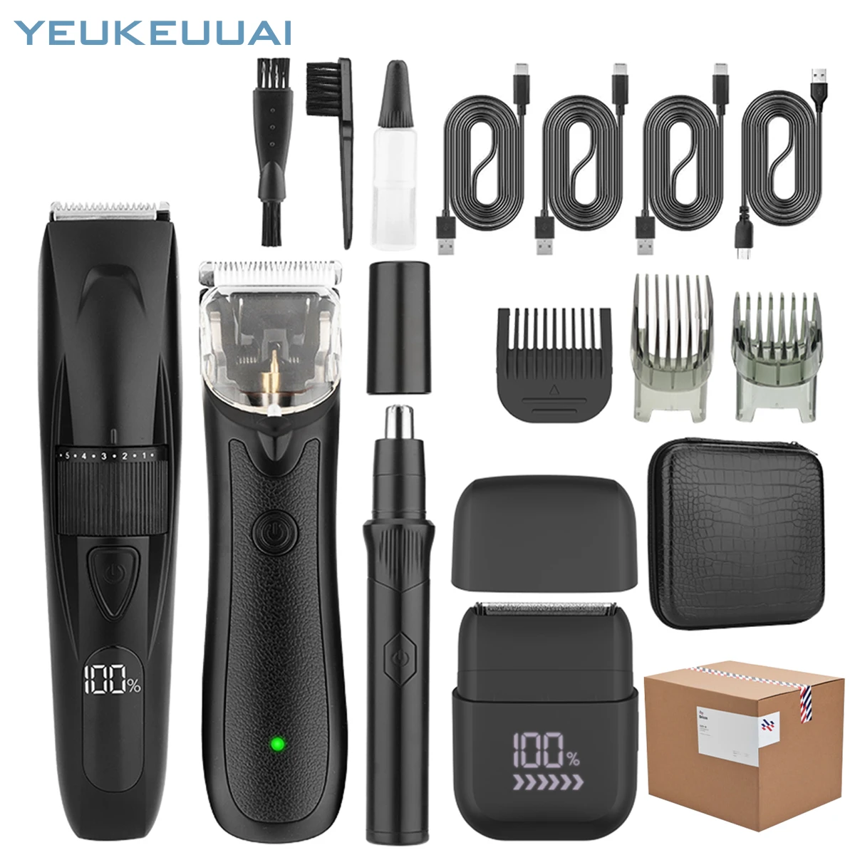 New LM-377 Men's Multi Functional Hair Clipper Set Nose Hair Trimmer Electric Shaver and Beard Trimmer Grooming Tools Set