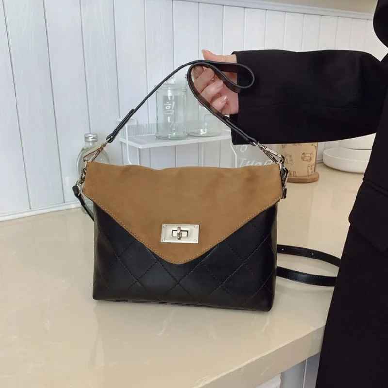 Vintage Fashionable Diaper Bag, High-End Designer Paris Handbag, Elegant Solid Color Leather Tote Bag