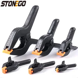 STONEGO Hard Plastic Spring Clips - DIY Woodworking Clamps for Model Making, Bonding, and Grip, 2/3/3.5/4/6/9 inch