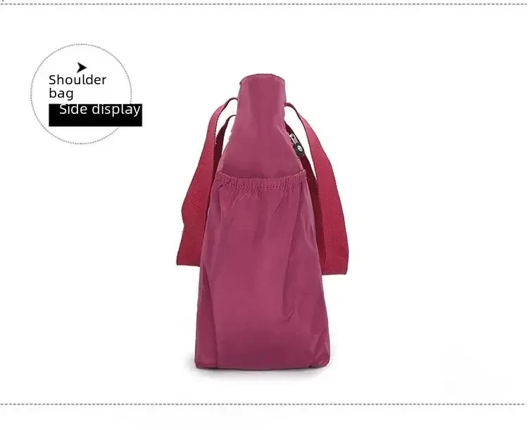 Damentasche, einfarbig, Einkaufstasche, Pendler-Umhängetasche, Freizeit, einfach, Mama, Ausgehen, Tasche, große Kapazität, Nylon-Handtasche, Oxford – Detail 13