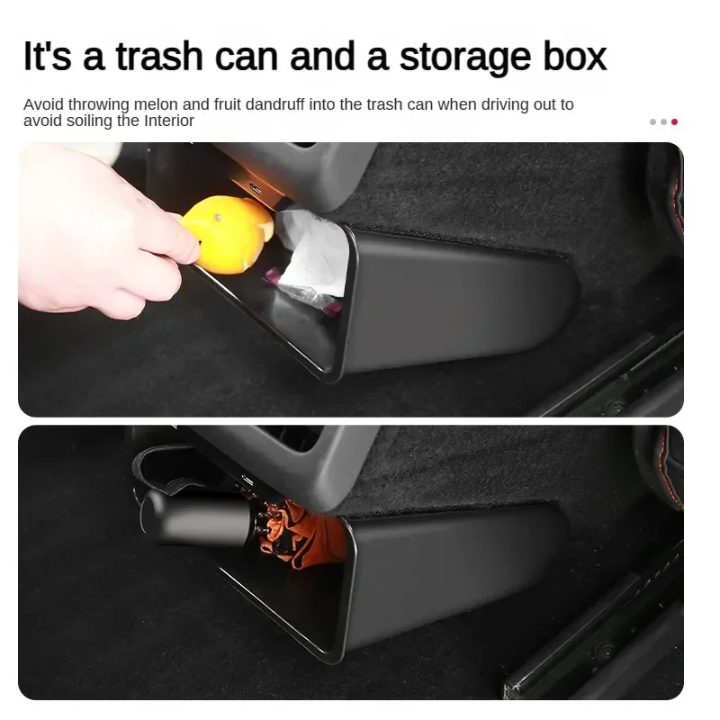 for Tesla Model 3 Highland 2024 Rear Seat Storage Organizer Box Trash Can M3H Under Rear Air Outlet Garbage Bin Magnetic Cover