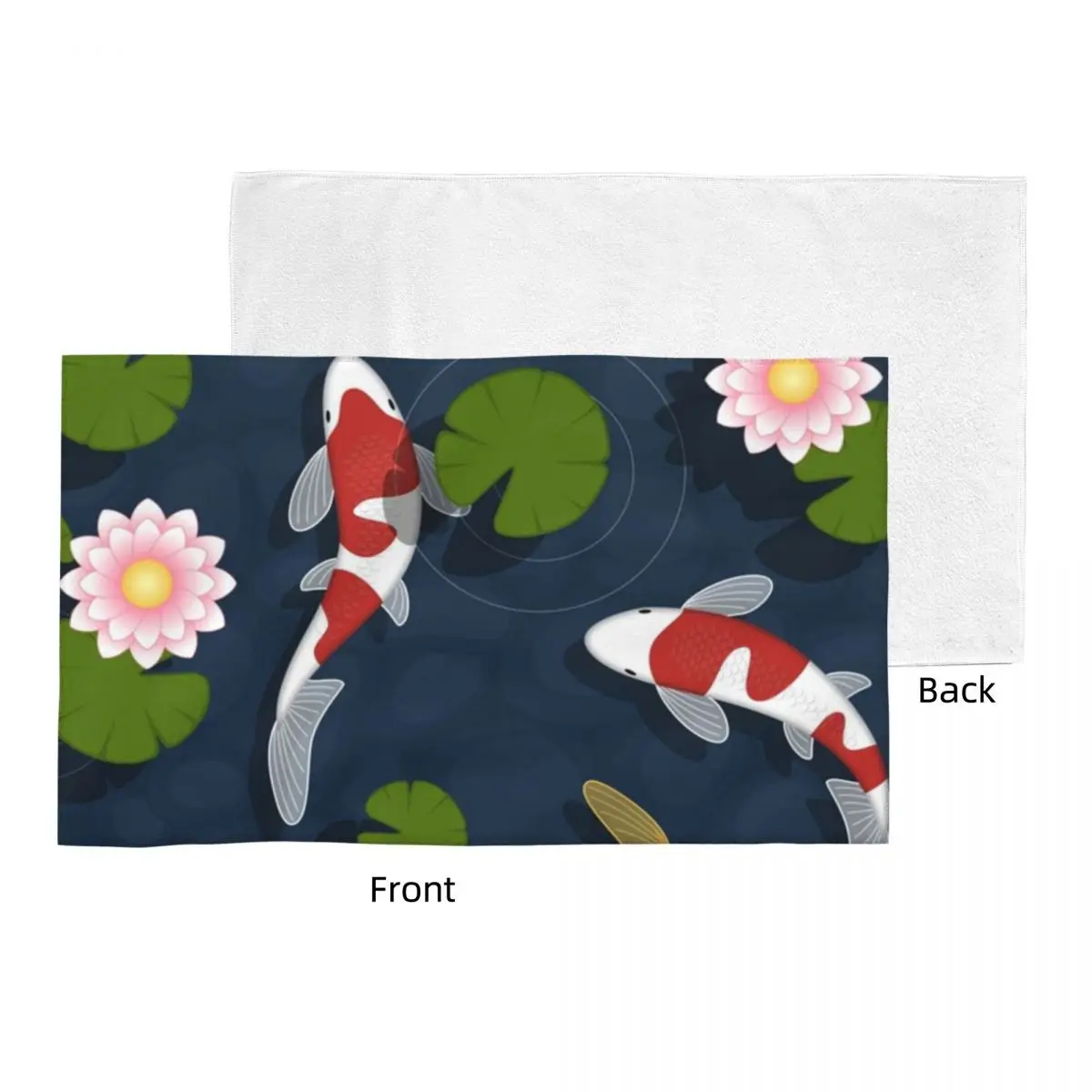 Custom Japanese Koi Fish Pond Soft Face Towel Quick Dry Pool Bath Cotton Towels Breathable