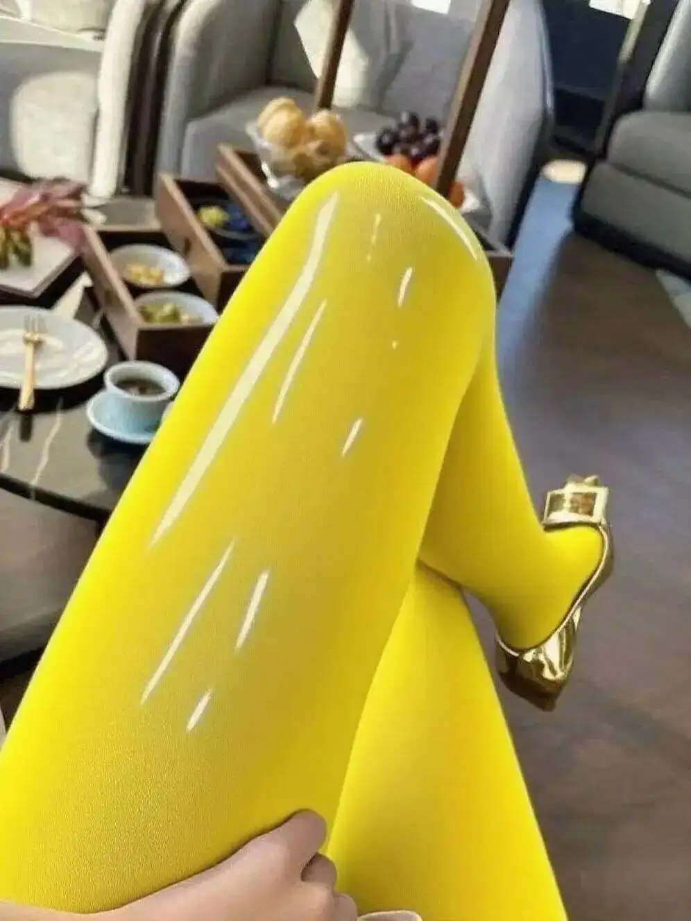 جوارب زيت الحصان الذهبي لامعة ناعمة حريرية رغبة نقية حجم كبير مثير التخسيس تنوعا الربيع الصيف قناع ورقة مثير النساء 426I #6