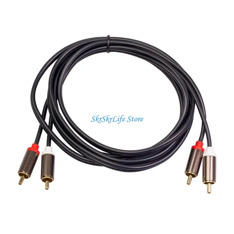 E65E 2RCA AUX Cable Male to Male Connectors Wire Line Auxiliary Cord for TV Box