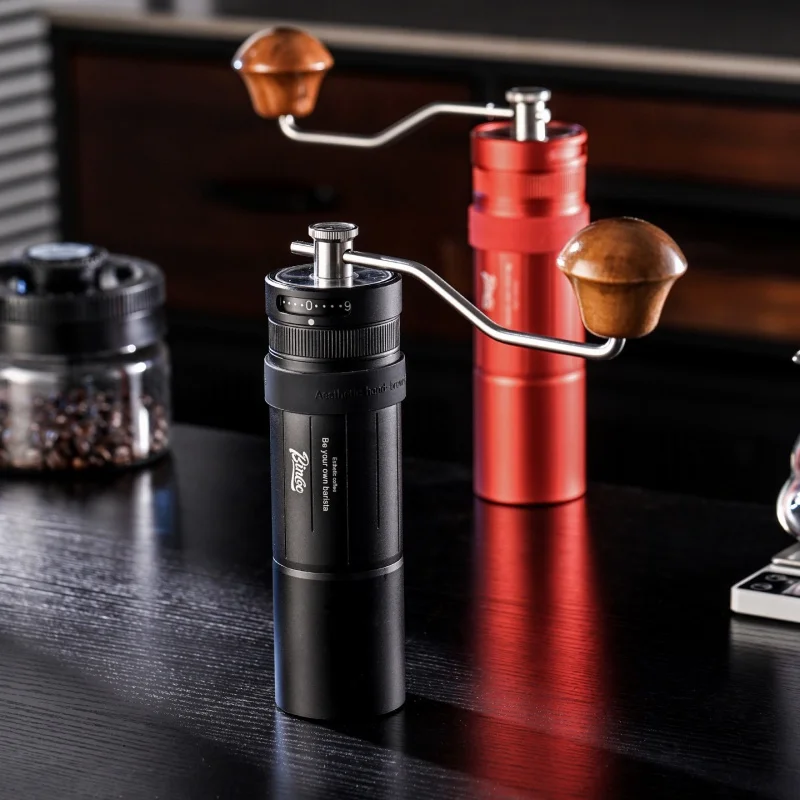 Bincoo Manual Coffee Grinder Portable Adjustable External Grind Settings Seven Star Steel Burr Handheld For Home Outdoor Camping