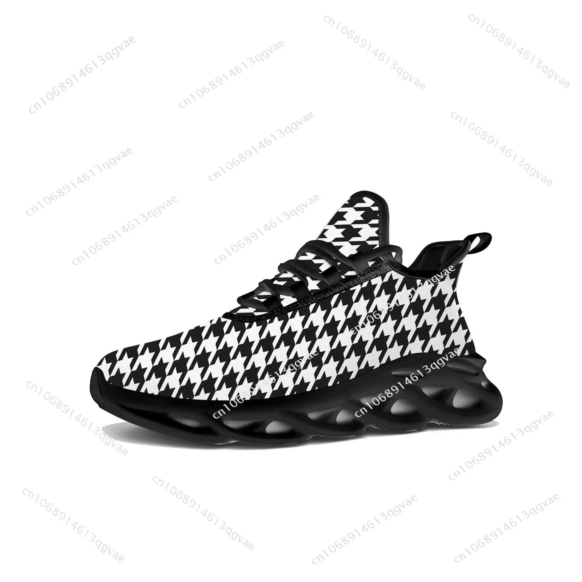 Houndstooth Pattern Flats Sneakers Mens Womens Pop Sports Running High Quality Sneaker Lace Up Mesh Footwear Tailor-made Shoe