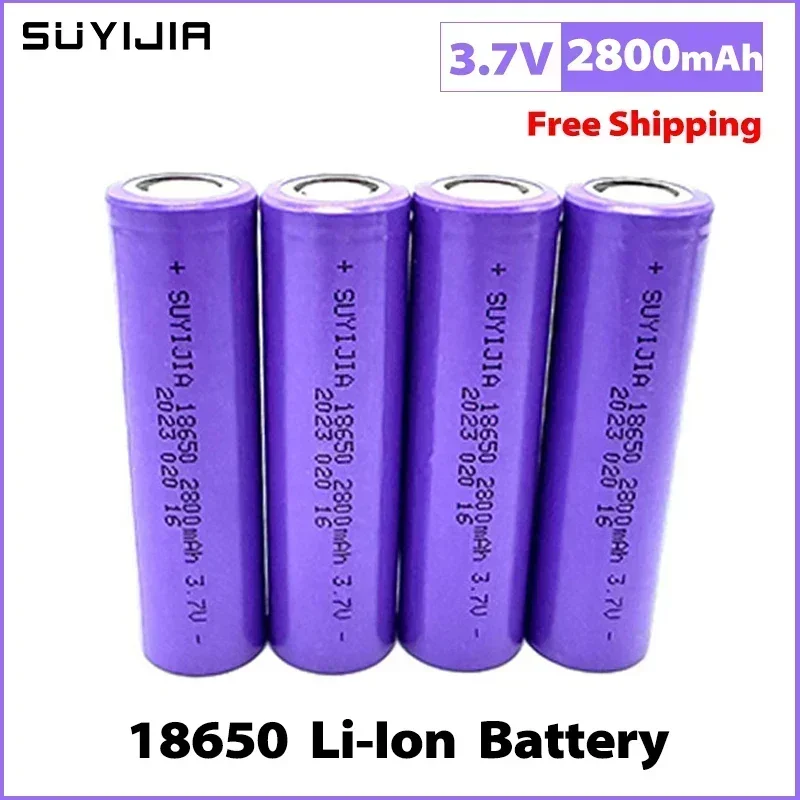 100pcs 3.7V 2800mAh 18650 BatteryLi-Ion Lithium Rechargeable Power Batteries for UAV Led Flashlight Torch Headlamp Free Shipping