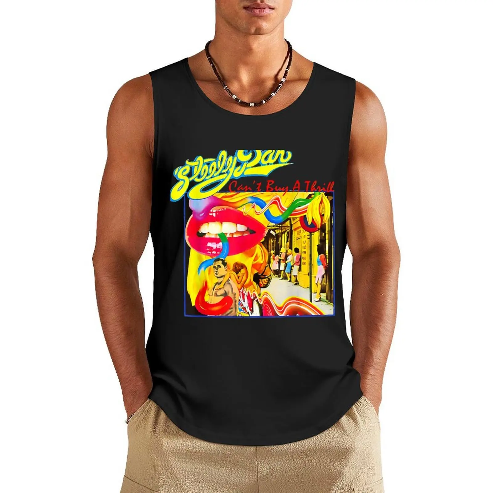 

Retro Steely Distressed Arts Dan Rock Music For Fan Tank Top bodybuilding t shirt T-shirt men Bodybuilding clothing man gym top