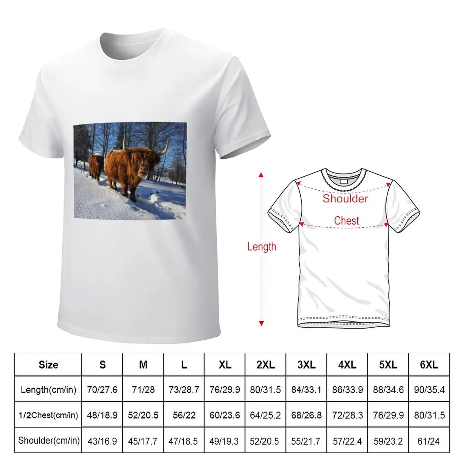 Scottish Highland Cattle Cow and Calf 1688 T-Shirt anime clothes boys whites designer t shirt men Cotton Luxury brand vintage